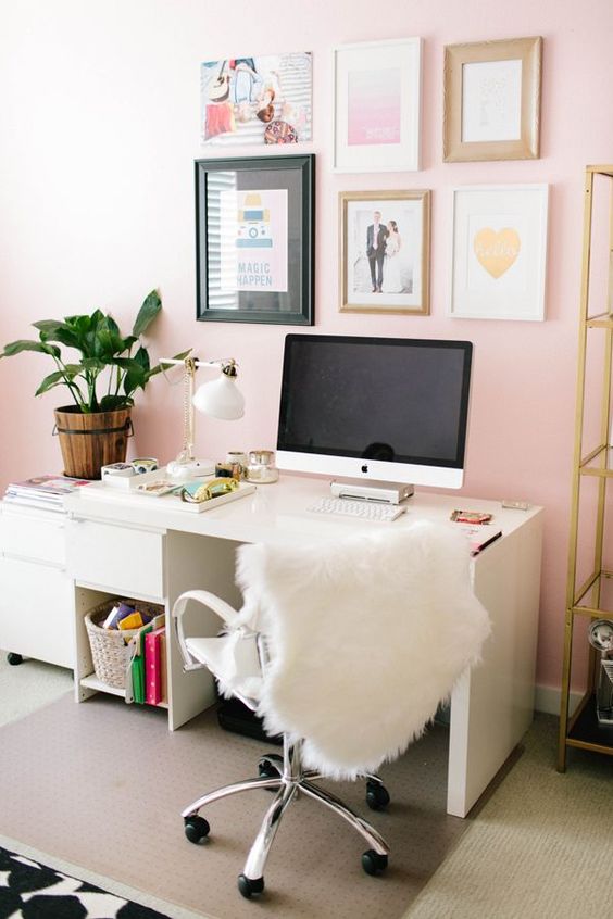 pale pink office