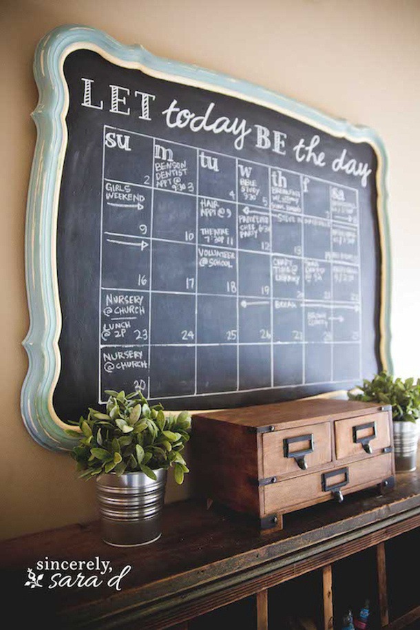 Make a beautiful DIY Chalkboard Calendar.