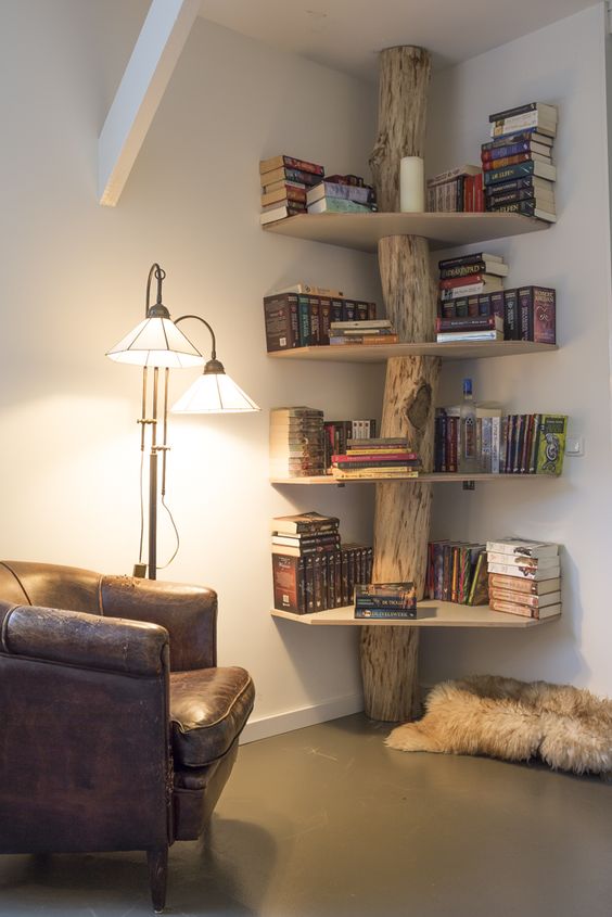Bookshelves in a shape of a tree