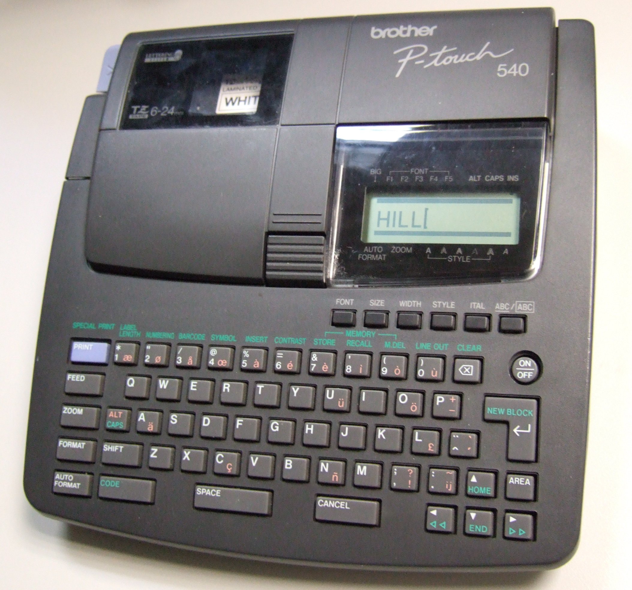 A Brother P touch 540 label printer