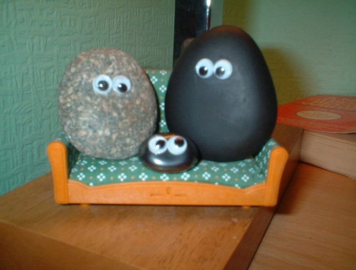 rocks with googly eyes
