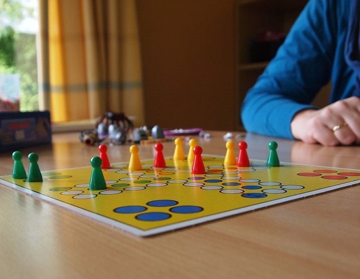 playing board game on a table