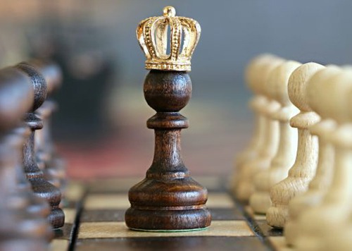 A chess piece with a crown