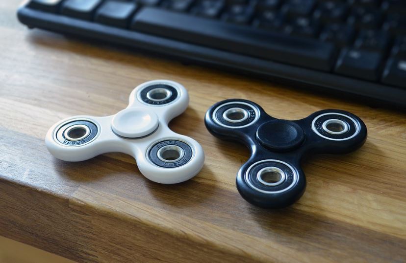 Fidget Spinners on a Desk