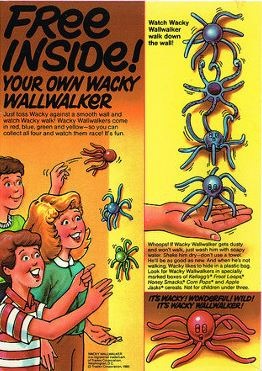 wacky wallwalker as a cereal box prize
