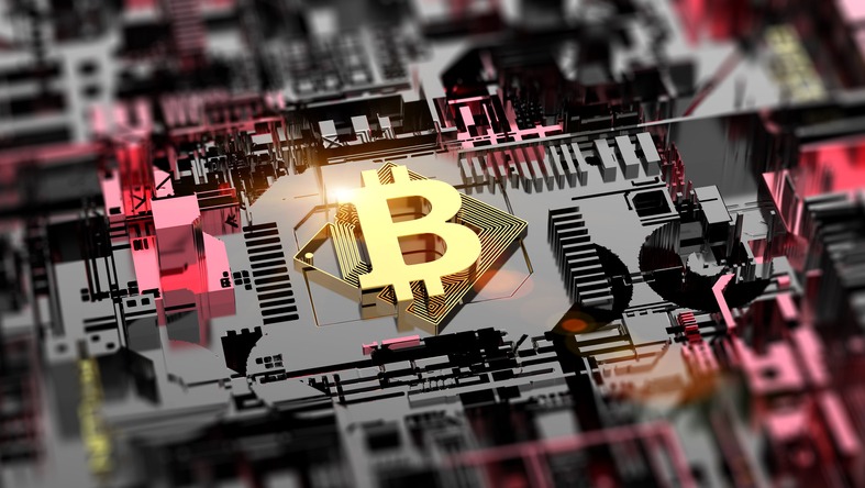 Virtual Bitcoin cryptocurrency blockchain mining
